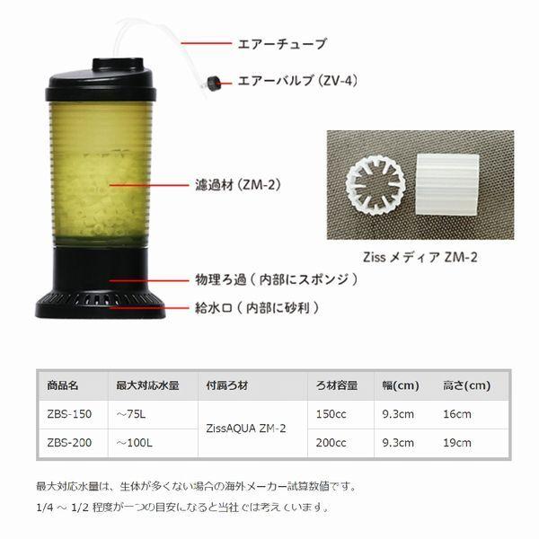 zissAQUA エアリフト式流動ろ過フィルター ZBS-150 スタンドタイプ　送料550円対応｜g3aqualab｜05