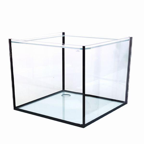 Marfied フレームレスタンク W600ｘd450ｘh500 T 8mm 穴有 フランジあり フタ付き オーバーフロー水槽 配管別売り マーフィード 全商品オープニング価格特別価格