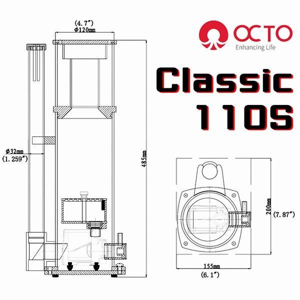 OCTO Classic 110S プロテインスキマー 対応水量500L以下 :classic110s 