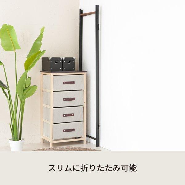〔3個セット〕 フレームハンガーラック(ブラック/黒) 幅44.5cm 折りたたみパイプハンガー/スチール/天然木/スリム/軽量/アイアン/業務用/NK-531_3