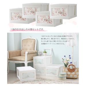 〔4個セット〕 衣類収納 1段 ストライプミント 日本製 姫系 ドレスチェンジ チェスト Liloudecoco リルデココ 収納家具 組立品_1