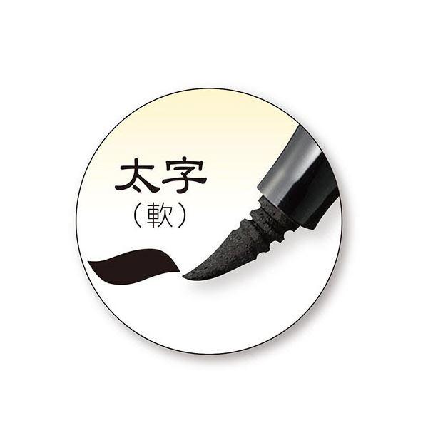 （まとめ） ぺんてる 筆文字ペン ツイン（太字+極細） 黒 XSFW34A 1本 〔×30セット〕の画像
