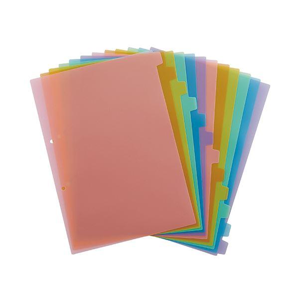 （まとめ）TANOSEE インデックス(PP)A4タテ 2穴 12山 1組 〔×20セット〕_1