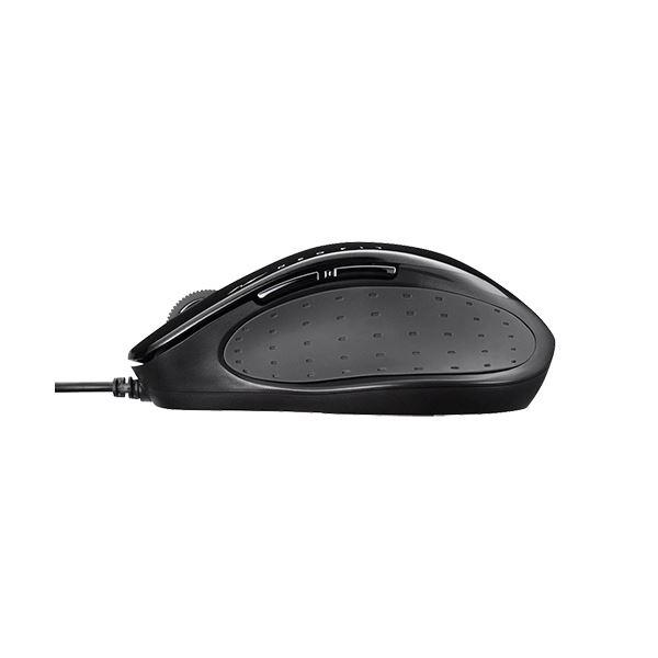 （まとめ）バッファロー 有線 BlueLED5ボタン ネオフィットマウス Mサイズ ブラック BSMBU510MBK 1個〔×3セット〕_2