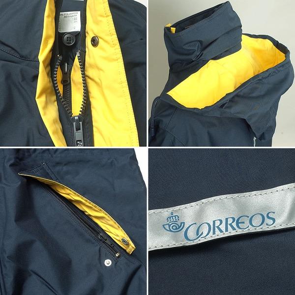 スペイン CORREOS コレオス 前立て 三重式 ナイロン 防水 ジャケット XS 日本サイズ M相当 ネイビー 未使用 デッドストックの画像