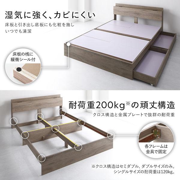 ベッド ワイドキング 240 S＋D ボンネルコイルマットレス付 ホワイト 2台セット 宮付 収納ベッド