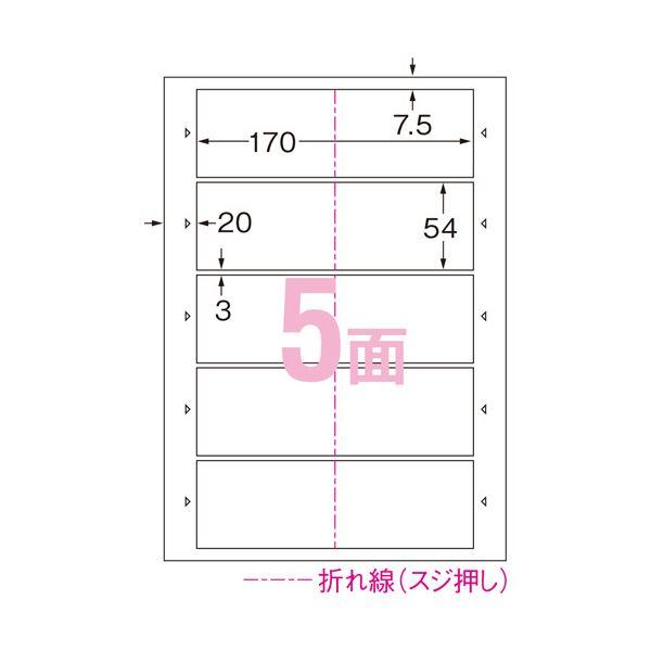 エーワンマルチカードショップ・ポイントカード用各種プリンタ兼用紙 両面クリアエッジ A4 5面 ヨコ2つ折り 516631冊（100シート）_1