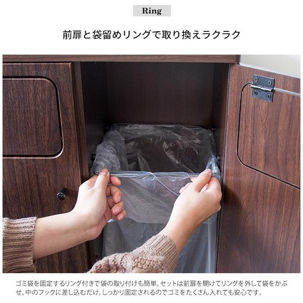 ダストボックス ゴミ箱 幅50cm 45L ホワイト プッシュ扉式 分別 中身が見えない Empro 組立品 キッチン 台所 店舗 ショップ〔代引不可〕_4