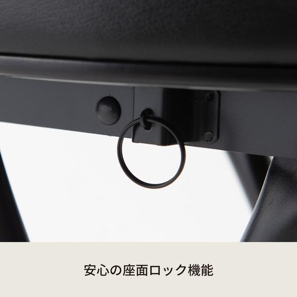 〔6脚セット〕ベースチェア(ブラック/黒) 折りたたみ椅子 カウンターチェア 合成皮革 スチール イス 背もたれ付き コンパクト スリム キッチン クッション パ...