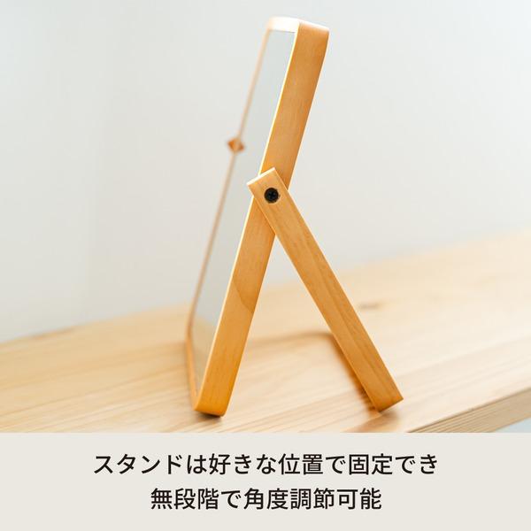 12個セット〕木製卓上ミラーPLAIN(プレーン)(ナチュラル) 鏡 カガミ