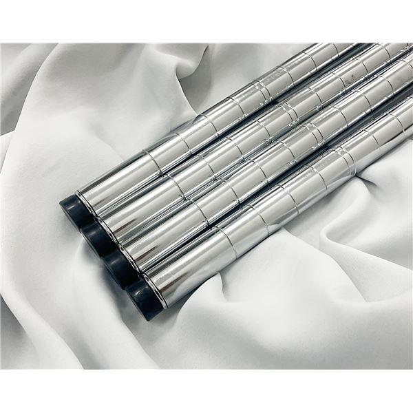 〔4本セット〕 スチール クロームメッキ ポール 直径25.4×1500mm 部品 パーツ インテリア家具 インテリア雑貨 プロフェイス_1
