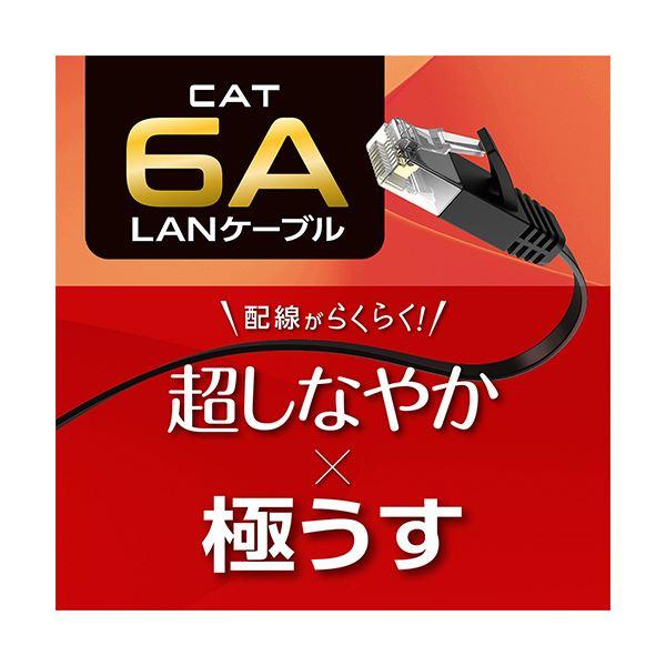 ナカバヤシ ミヨシCAT.6A LANケーブル フラット ブラック 30m C6A-F30BK 1本