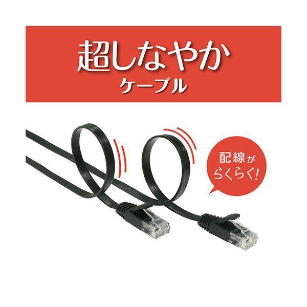 ナカバヤシ ミヨシCAT.6A LANケーブル フラット ブラック 30m C6A-F30BK 1本
