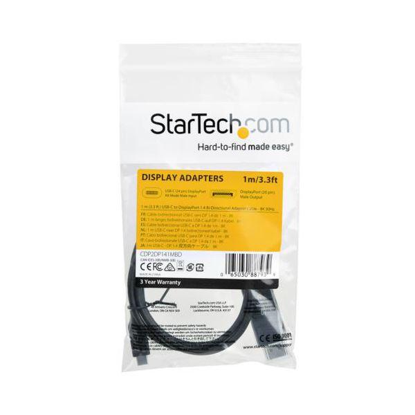 StarTech.com USB TypeC-DisplayPort 1.4変換ケーブル 1m ブラック CDP2DP141MBD1本