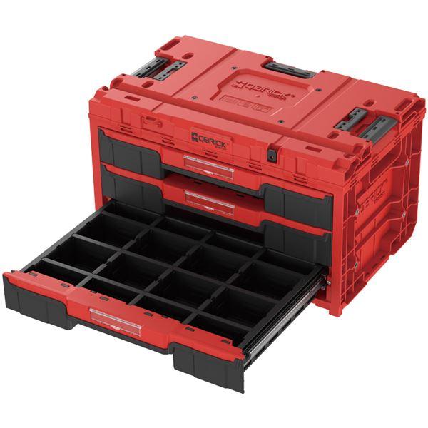 QBRICK キューブリック QS1 ツールボックス 3段 赤 SKRQONED3CZEPG003 工具 作業工具 道具 ツール DIYの画像