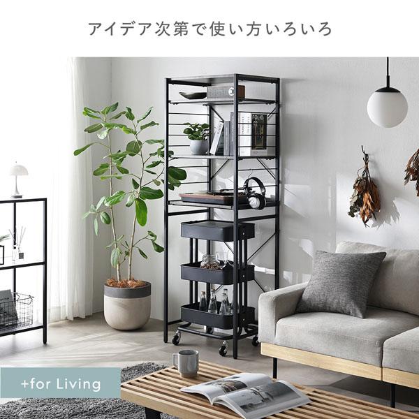 レンジラック ゴミ箱上収納タイプ 幅60cm ストーン調 ルナグレー×ブラック スチール 可能棚付 キッチン収納 キッチンラックの画像