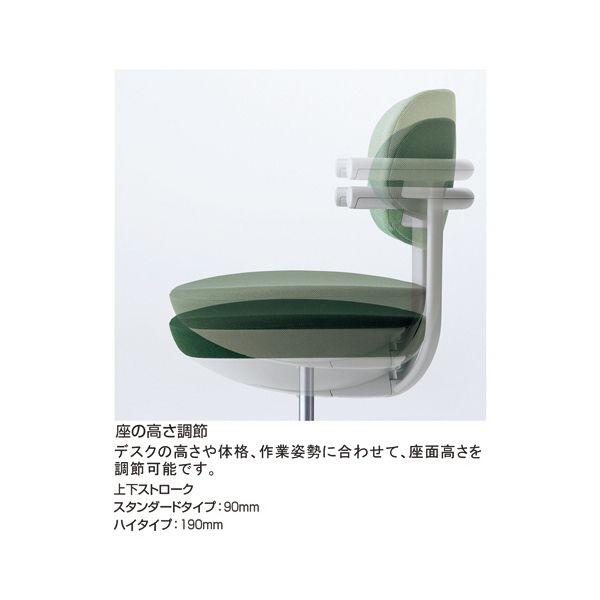 コクヨ パロチェアー 背クッション スタンダードタイプ 本体：ブラック 背・座：アッシュターコイズ C07-B11CU-BK393911脚_4
