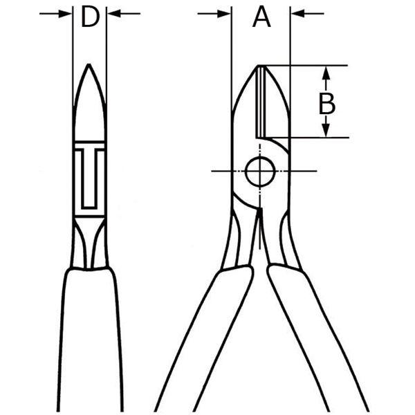 KNIPEX クニペックス エレクトロニクスニッパー プラスチックコーティング 全長115mm 7741-115 工具 ツール DIY 作業工具_1