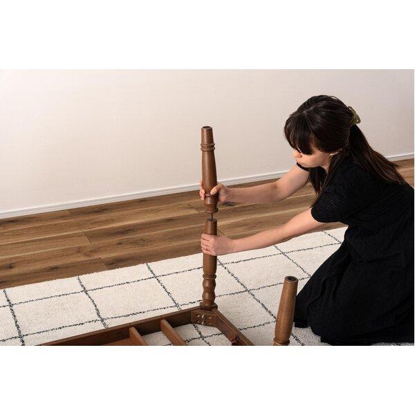 2WAYコタツ 約W105×D60×H40/70cm ブラウン 継脚式 組立式の画像