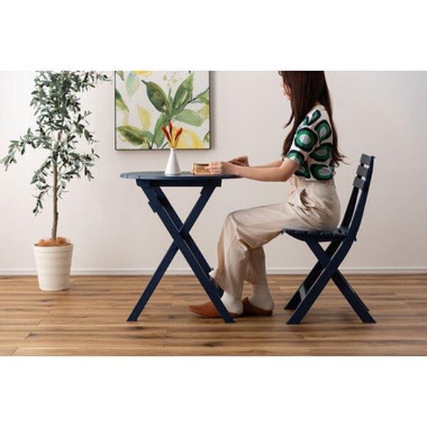 フォールディングテーブル 約W62×D62×H70cm ブルー 折りたたみ式 完成品_3
