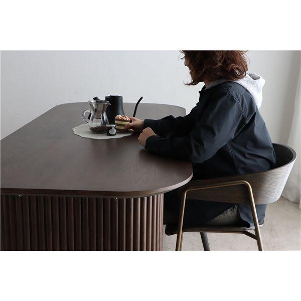 UP ロペスダイニングテーブル 約幅200cm DBR ダークブラウン 組立品_5