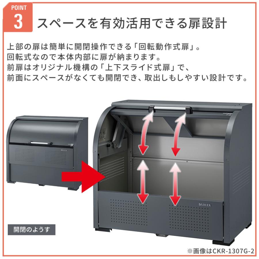 クリーンストッカー CKR-1907G-2 ゴミ収集庫 CKR G-2型 組立式 業務用 グレー ゴミ収集庫 ステンレス ゴミ置場 ゴミステーション DAIKEN ダイケン