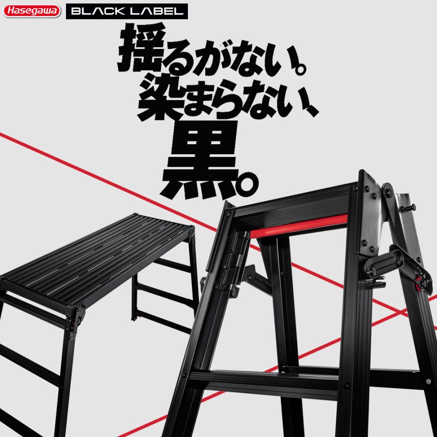 長谷川工業 脚立 7段 はしご 兼用 黒 有効高さ〜1.62m はしご時長さ