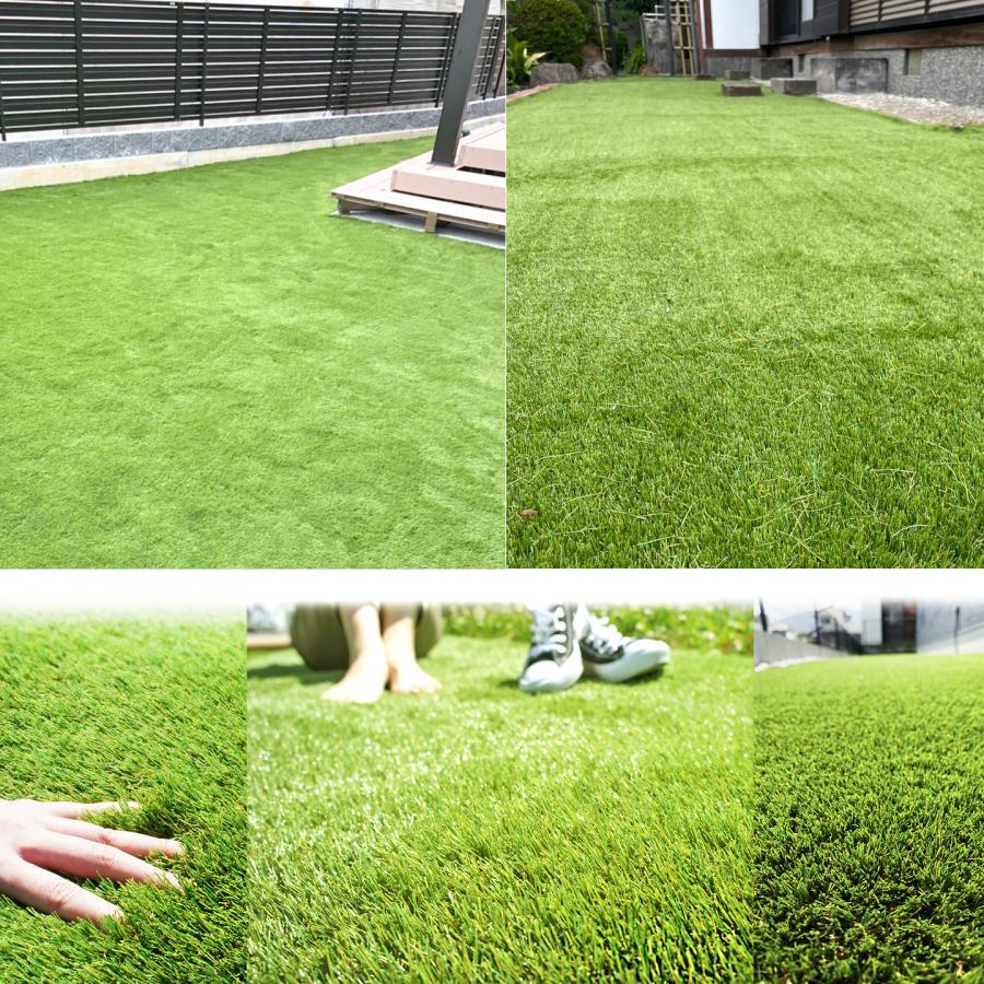 人工芝 ロール ピン 付 2m×10m 芝丈 25mm パイル 20平米 芝 マット リアル 高密度 ターフグランデ(R) ミドル ピン100本 -法人限定(条件付き個人可)の画像