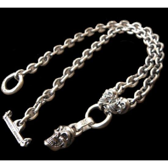 アクセサリー gaboratory quarter scull necklace Gaboratory（ガボラトリー） Quarter Skull & 6Chain Necklace [N-23