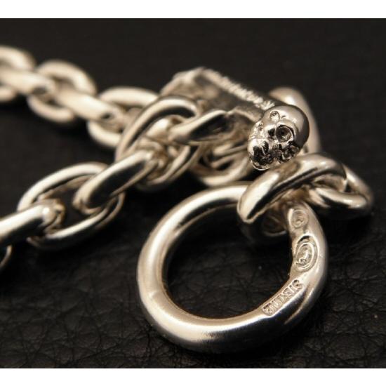 Half Small Oval Chain & Half T-bar Necklace (Platinum Finish) [N-151]_12