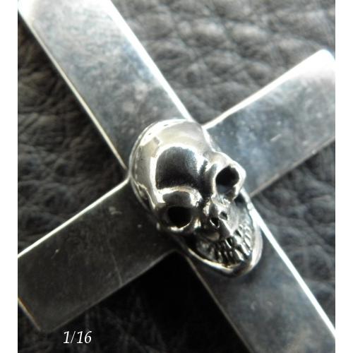 Skull On Plain Cross Pendant [1/8 , 1/16] [P-230] : Gaboratory本社 