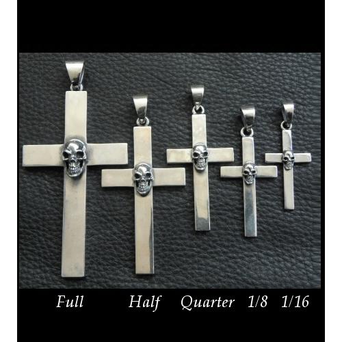 Skull On Plain Cross Pendant [1/8 , 1/16] [P-230] : Gaboratory本社 
