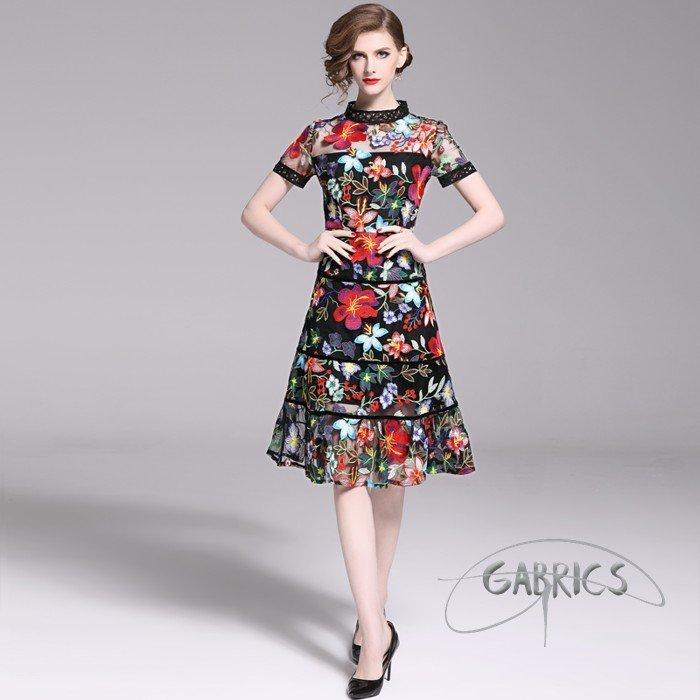 チュール 花刺繍 花柄 ワンピース ナイトドレス ドレス シースルードレス セクシー ロング セクシーワンピース キャバワンピー きれいめ 最高品質の