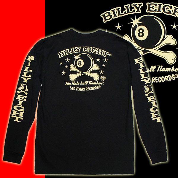 【XL】ビリーエイト バイカーTシャツ【Ｖ-ＴＷＩＮエボ】長袖 Tシャツ メンズ 大きい アメリカンサイズ 綿100 黒 袖口リブ ハーレー バイク｜gabriela｜03