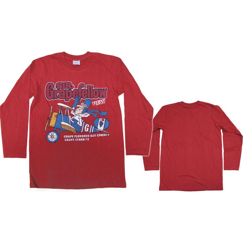 S M L Xl アメリカン レトロtシャツ グレープフェロー男爵 長袖 プロペラ 飛行機 アメカジ メンズ プロペラ飛行機 おもしろ Tシャツ 昭和レトロ Americanvintagels ロバーガブリエラ 通販 Yahoo ショッピング