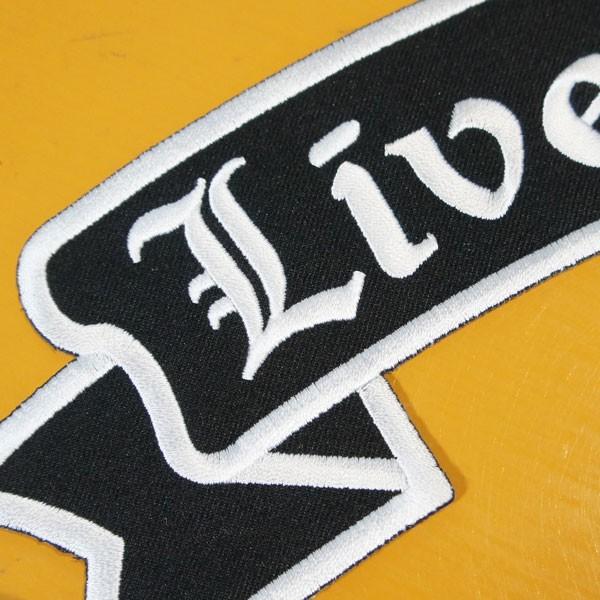 大きな刺繍アイロンワッペン パッチ【LIVE TO RIDE・乗るために生きる