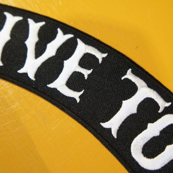 大きな刺繍アイロンワッペン パッチ【LIVE TO RIDE・乗るために生きる