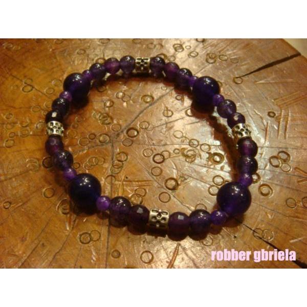 魂のブレスレット アメジスト 紫水晶 amethyst 数珠ブレス 