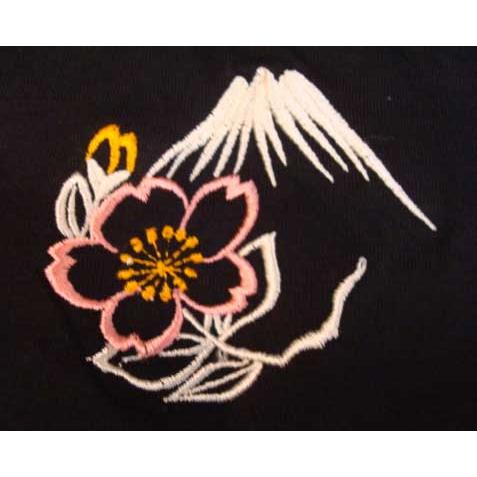 SS】和柄 刺繍Tシャツ 鯉の滝登り (半袖) 黒 和柄 レディース 