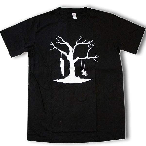 おもしろTシャツ・楽しいブランコ【半袖】黒 ブラックジョーク
