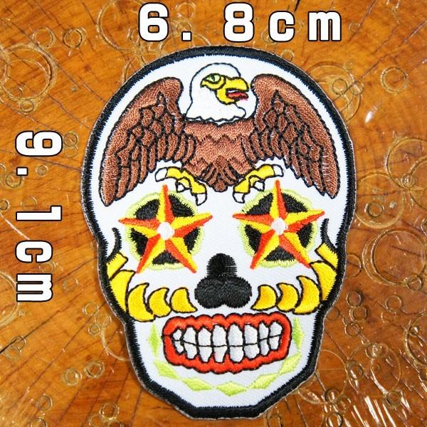 刺繍アイロンワッペン メキシカンスカル イーグルスター 白 スカル ドクロ ガイコツ シュガースカル カラフル メキシコ アイロン接着 Paches ロバーガブリエラ 通販 Yahoo ショッピング