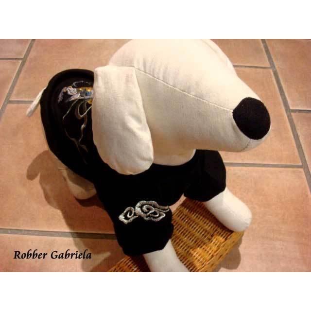 犬ダックスS】犬用刺繍Tシャツ【雷神】犬 服 和柄 犬服 洋服