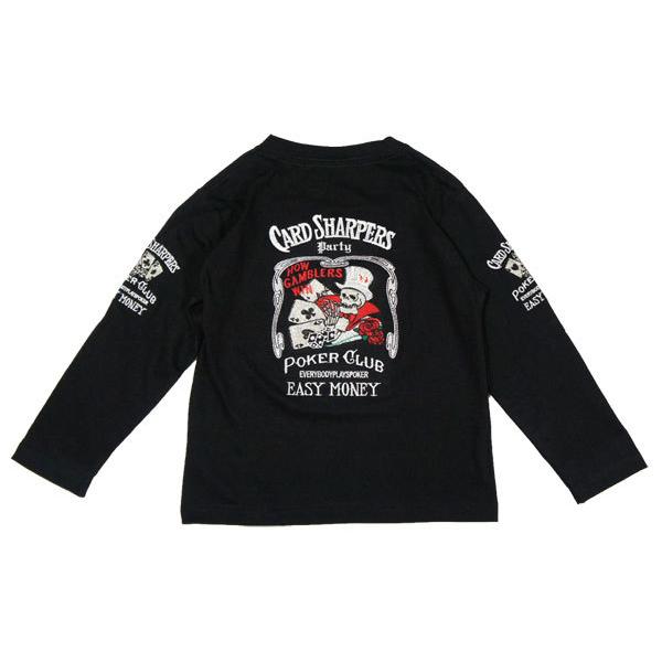 子供服【刺繍】長袖Tシャツ【スカル マジシャン ポーカー】キッズ KIDS  