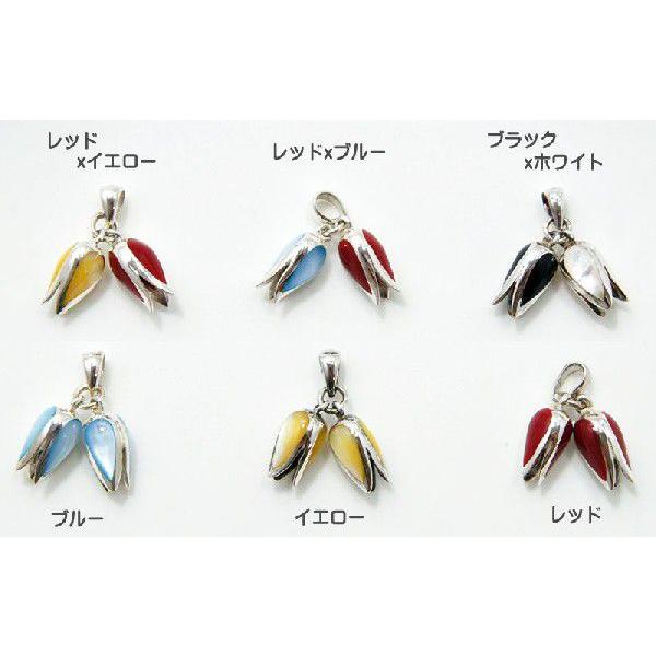 シルバー925xシェル [全6種]ペンダントトップ(ペンダントヘッド)[花