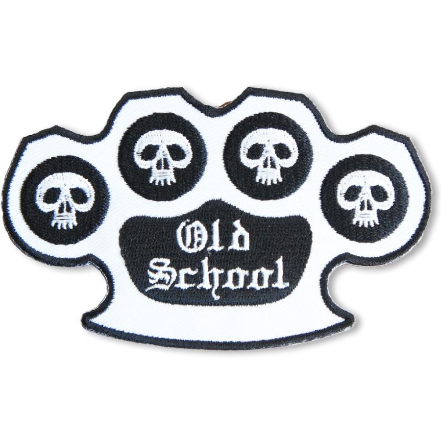刺繍 アイロン ワッペン【OldSchool Skull/オールドスクール スカル