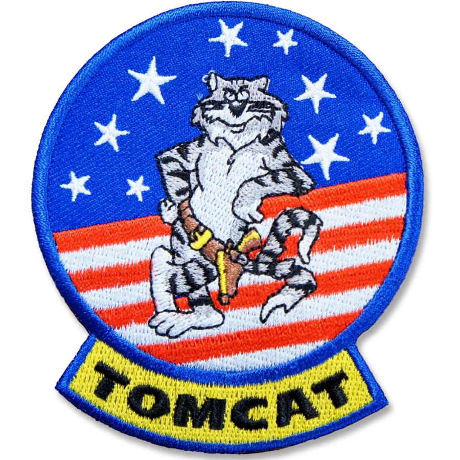 ミリタリーワッペン【TOMCAT・トムキャット】アイロン接着 F-14 青 エアフォース アメリカ空軍 トップガン 猫 軍物 アメカジ パッチ MA-1｜gabriela｜02