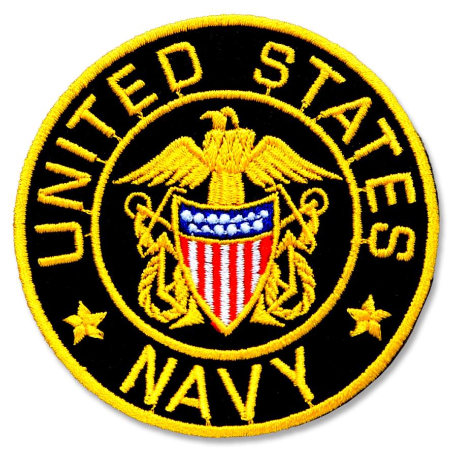 ミリタリーワッペン【UNITED STATES NAVY】アメリカ海軍 丸 直径7cm 軍