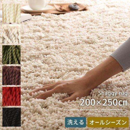 ラグ カーペット ラグマット 絨毯 洗える 北欧 厚手 おしゃれ 丸洗い シャギーラグ 滑り止め 長方形 200×250cm