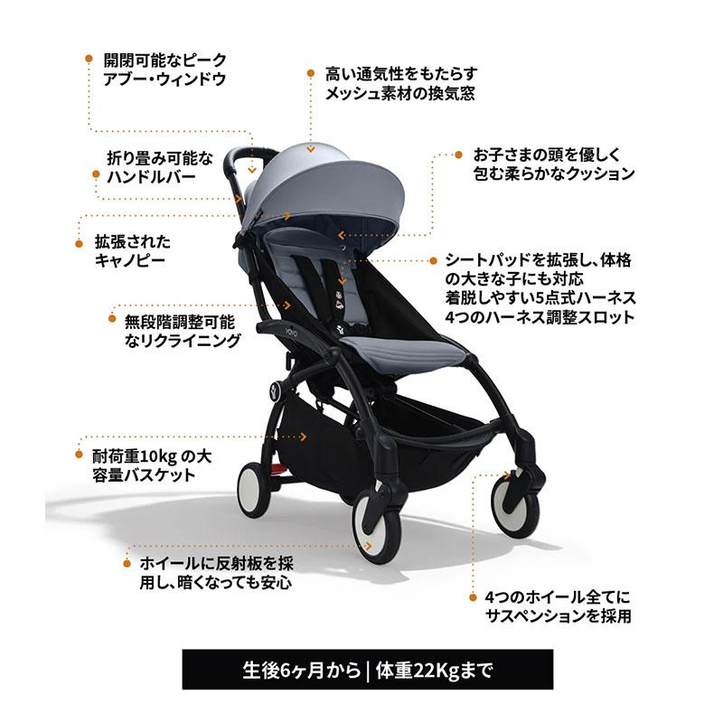ストッケ YOYO3 B型ベビーカー フレーム ブラック 6+ カラーパック