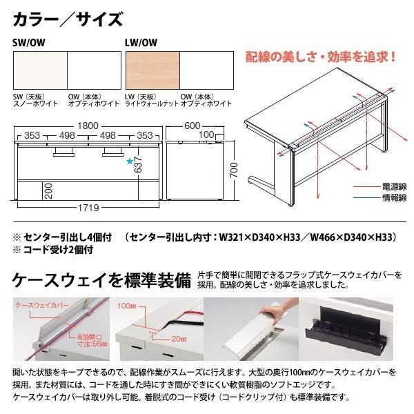 【公式】 オフィスデスク (搬入設置に業者がお伺いします) 平机 パネル脚 引き出し付タイプ 受注生産品 DUK7-186CP W1800×D600×H700mm 事務机 机 デスク 【YW1096082243】(38623円)